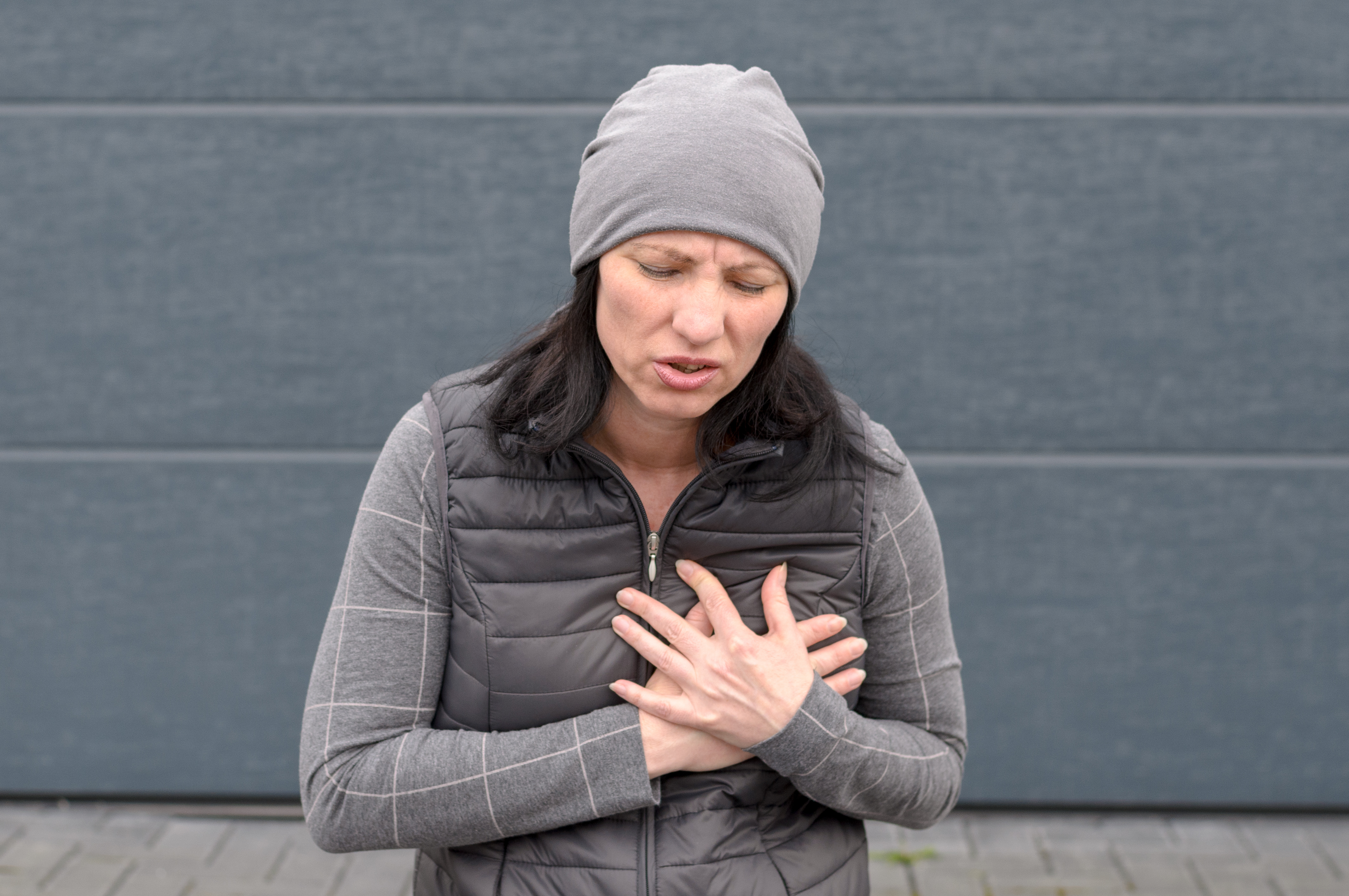 woman with chest pain