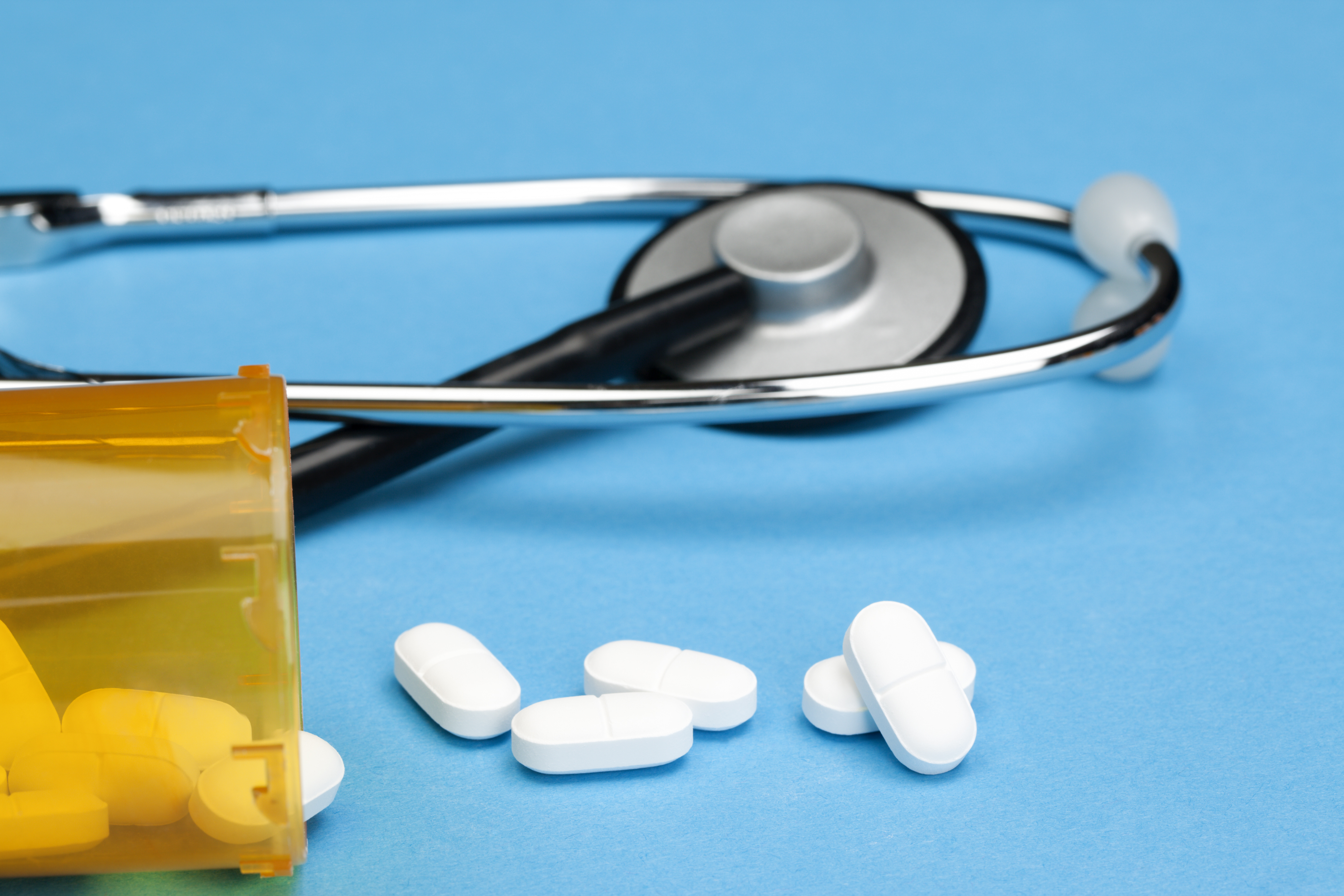 stethoscope and medication